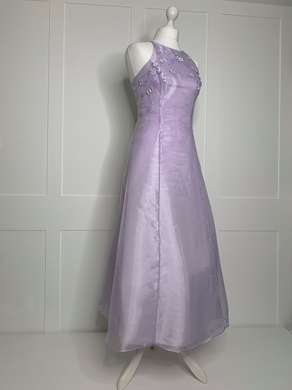 Vintage prom dress, retro 1990s purple/lavender o… - image 5
