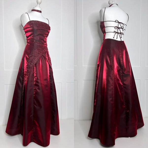 Vintage Beaded Silk Fairy Gown (L)