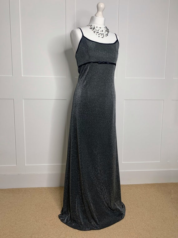 Vintage Prom Dress, Retro Graduation, 1990s Metallic Silver Full Length Prom,  Party, Evening, Cruise, Formal, Ball Special Occasion UK 12 - Etsy
