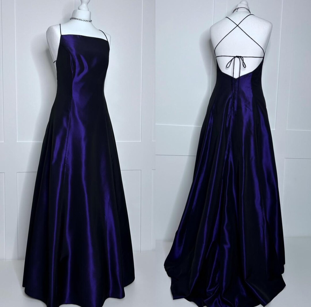 Y2K Purple & Teal Abstract Print Sleeveless Dress 14 16 main image 1