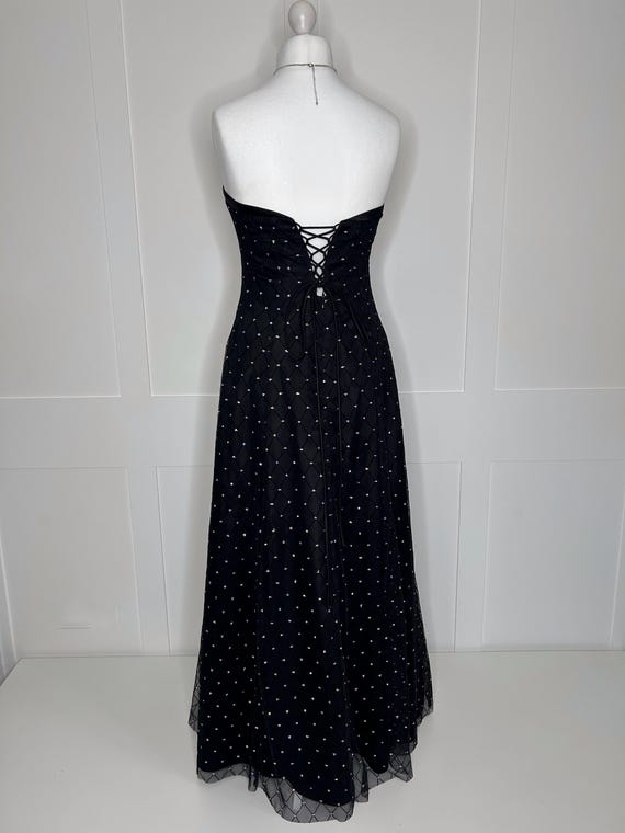 Vintage prom dress, retro graduation, 1990s black str… Gem — free download