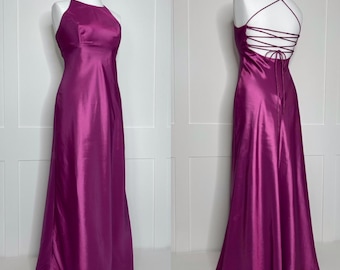 Vintage Prom Dress, Retro Graduation, Y2K Black Cross Over Back Satin,  Formal, Party, Evening, Cruise, Black Tie Special Occasion Dress UK 8 - Etsy