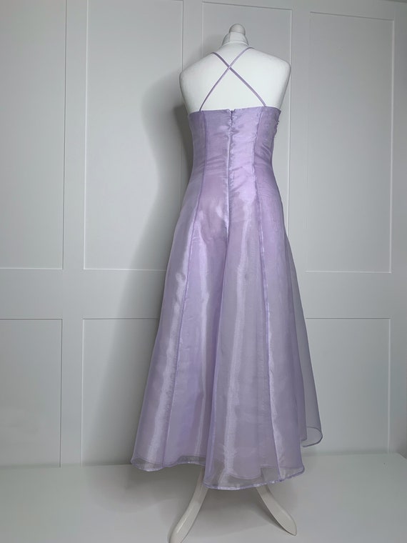 Vintage prom dress, retro 1990s purple/lavender o… - image 7