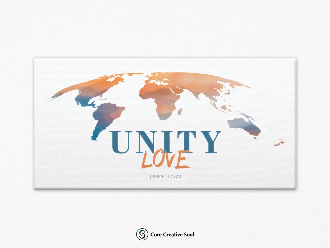 Unity Respect Love Scripture Inspiration, Unity, Love, Scripture, John 17:23, Wall Décor, Canvas ...
