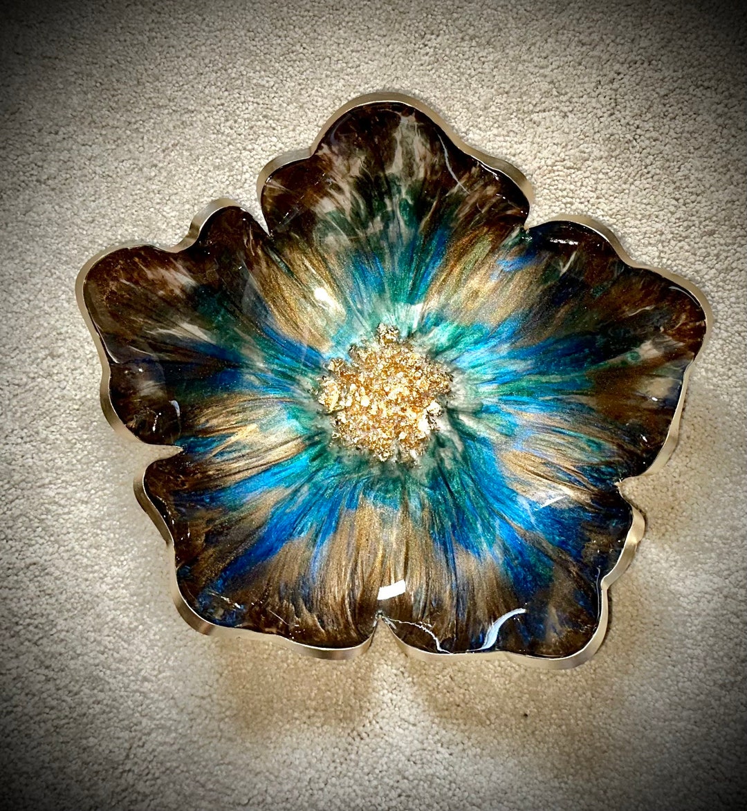 Flower Resin Bowl Etsy