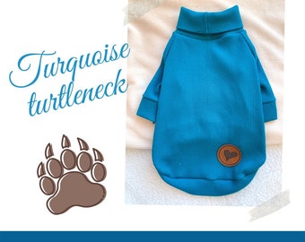 Turquoise turtleneck | dog shirt