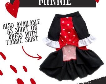 Minnie Mouse | dog shirt or dress | handmade dog clothes top