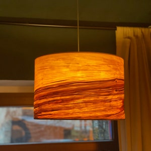 Lampshade for floor lamps or pendant lights made of real wood veneer walnut