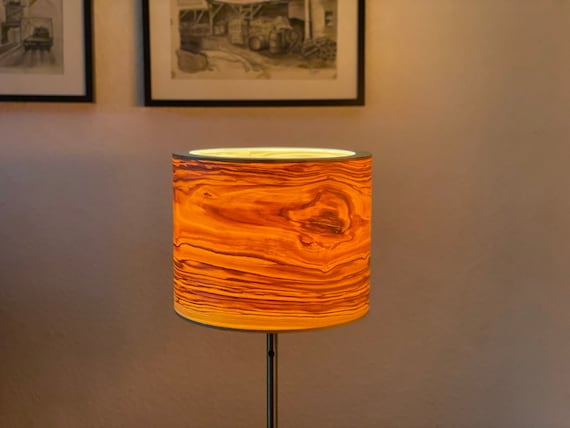 Lampshade for Floor Lamps Made of Olive Wood Pendant Light Floor