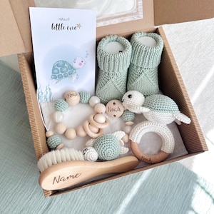 Gepersonaliseerde babycadeauset, geboortecadeau, geschenkdoos voor de geboorte