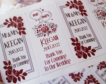 Personalised Wedding Favours Labels, Thank You Gift, Love Heart Sweets