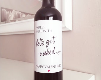 Personalised Wine Label Gift For Her, Custom Bottle Label, Romantic Anniversary Gift For Wife, Girlfriend.