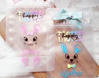 Personalised Easter Bunny Sweet Bag, Chocolate Treat Pouch, Kids Egg Hunt, POUCH ONLY