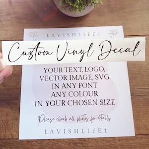 Custom Vinyl Decal Sticker, Business Logo Decal, Bespoke Custom Text Decal, Shopfront Window Sticker Personalised With Any Text or Image.