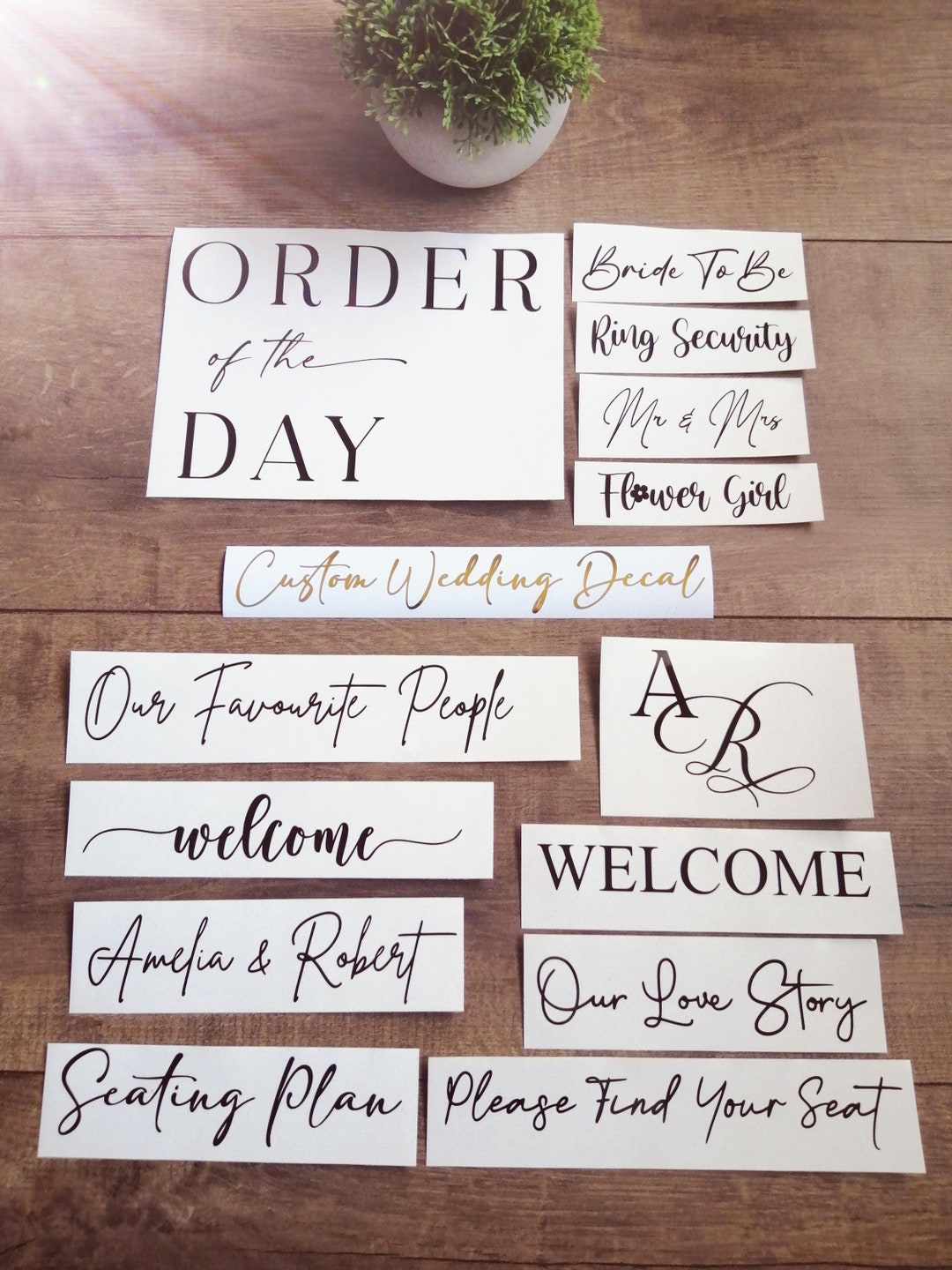 Custom Wedding Vinyl Decal Sticker, Personalised DIY Wedding