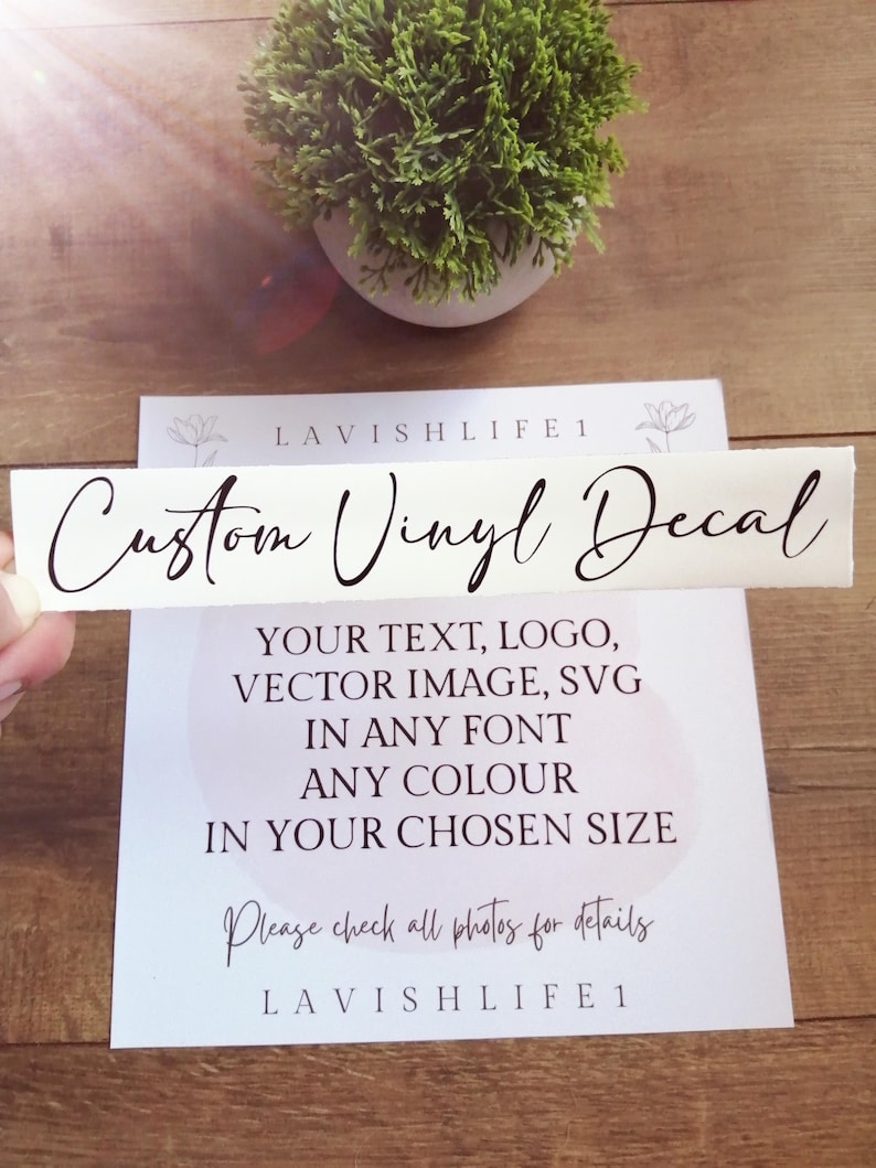 Our custom vinyl decals are perfect for adding personalised touches to any projects like glasses, boxes, acrylic signs, table place names, walls and many more.