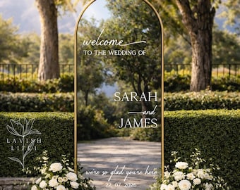 Welcome Wedding Sign Decal For Selfie Mirror, Personalised DIY Vinyl Sticker For Reception Sign, Wedding Signage,