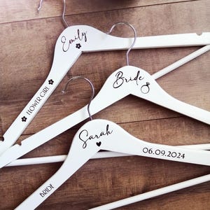 Personalised Wedding Hanger Decals, Custom Vinyl Sticker, Gift For Bride, Bridesmaid, Maid Of Honour, Bridal Keepsake