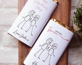Personalised Valentines Chocolate Bar Wrapper, Valentine's Day I Love You Gift, LGBT gifts