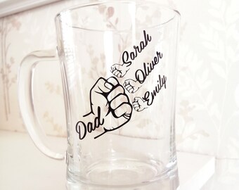 Personalised Beer Glass, First Fathers Day, Custom Pint Glass, Grandad Present, Sentimental Gifts, Dad Christmas Gift
