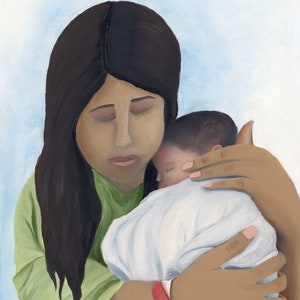 Mother and Child Canvas Print: Abstract Sentimental Wall Art