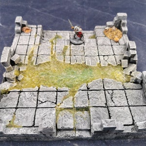 Dungeon Tile V1 – The Rift (8x8 grid) – Handcrafted 3D Room for 28mm RPGs