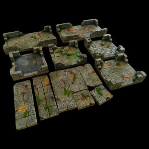 Modular Dungeon Tile Set V1 – 3D Terrain for HeroQuest, RPGs, Wargames (28mm)