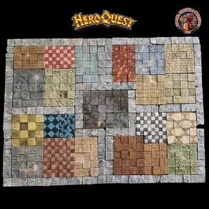 Tabellone modulare per dungeon – Compatibile con HeroQuest – Tabellone modulare per dungeon – Terreno per giochi di ruolo / Tessere per dungeon – Scenario realizzato a mano