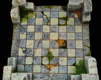 Dungeon Tile 4x4 – Small 3D Room for 28mm Miniatures – Handcrafted RPG Terrain