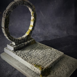 Mini Diorama – Magic Portal 28mm – Handcrafted Stargate-Inspired Dungeon Terrain