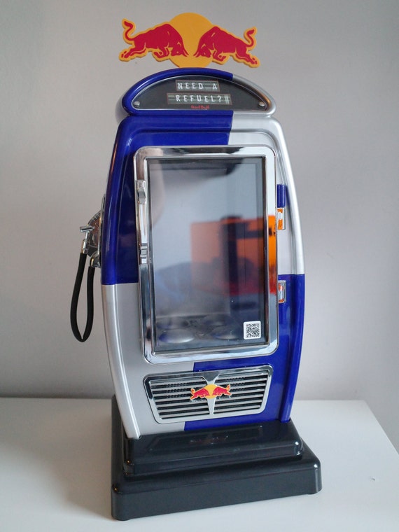 Excellent Red Bull Gas Pump COOLER FRIDGE RARE Fuel Etsy Denmark