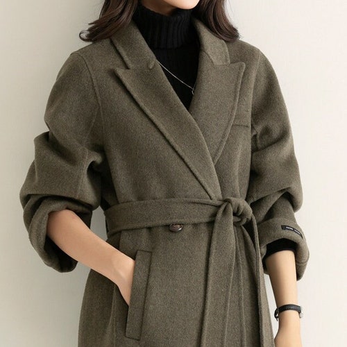 Wool Coat Women Cashmere Winter Coat Long Jacket Double - Etsy