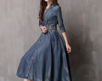 denim dress for women