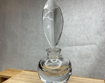 Vintage Blown Glass Perfume Bottle with Elegant Dauber