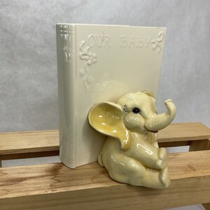Vintage Elephant and Baby Book Planter