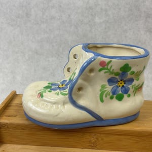 Vintage Baby Shoe Flowered Planter