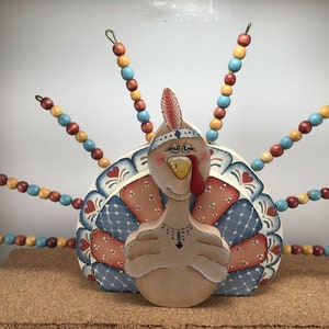 Vintage Thanksgiving Turkey &quot;Tole Painted Table Decoration for the Holidays&quot;