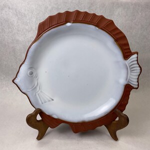 Vintage Japanese Ceramic and Terra Cotta Fish Shaped Platter