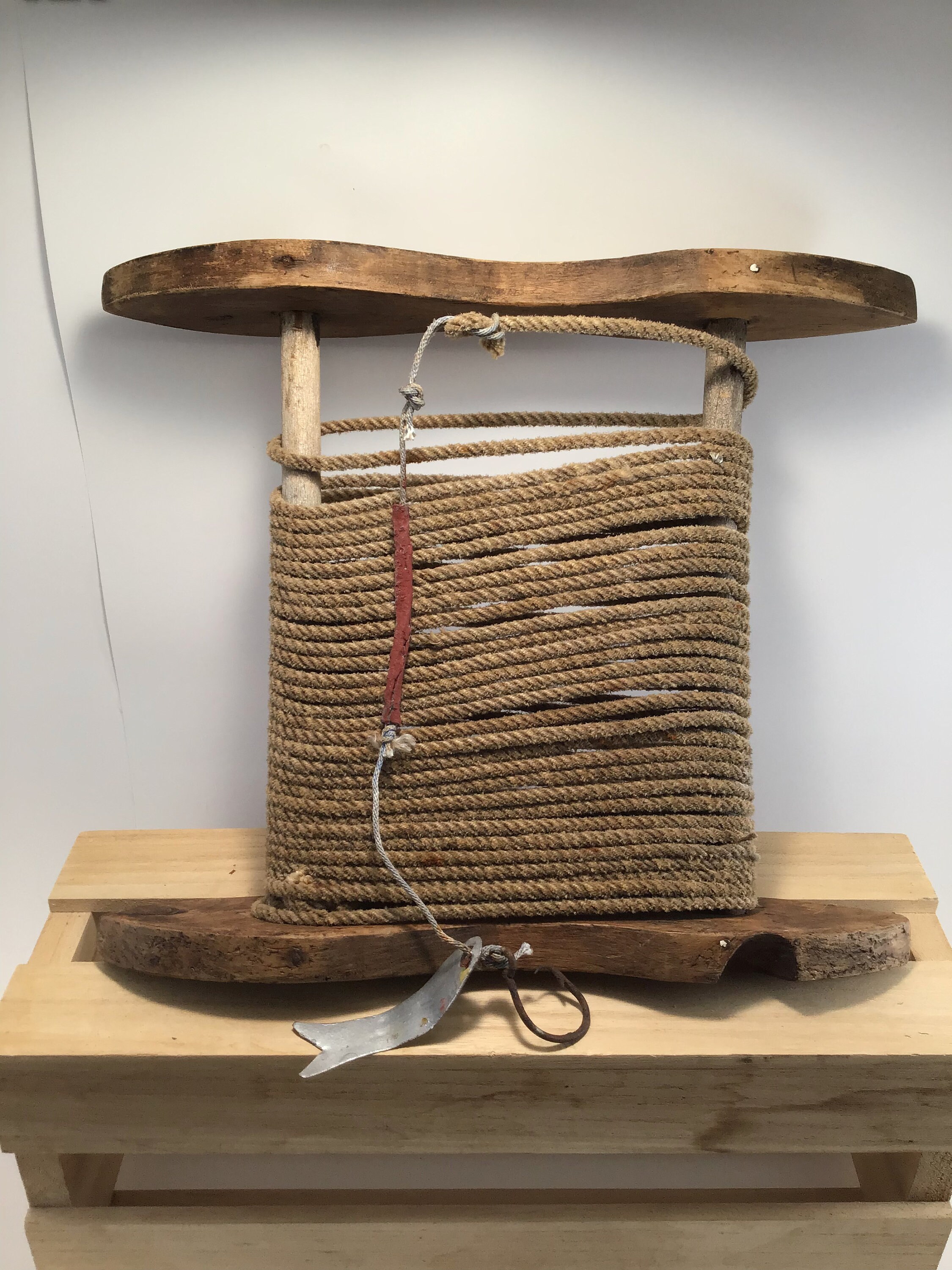 Ice Fishing or Saltwater antique Handline Reel With Handmade Jig -   Canada