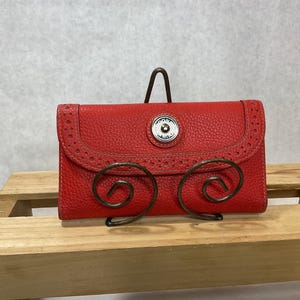 Vintage Dooney & Bourke Long Lenght Red Leather Wallet