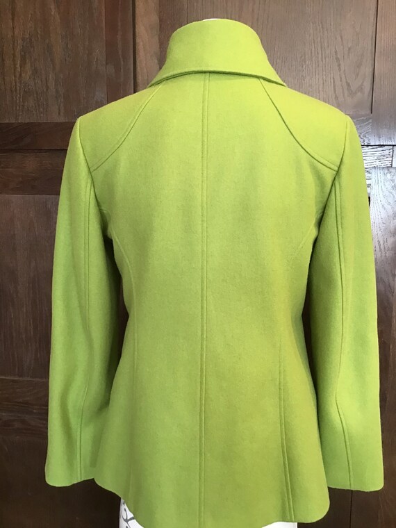 Vintage Grinch Green Wool Double Breasted Pea Coat Gem