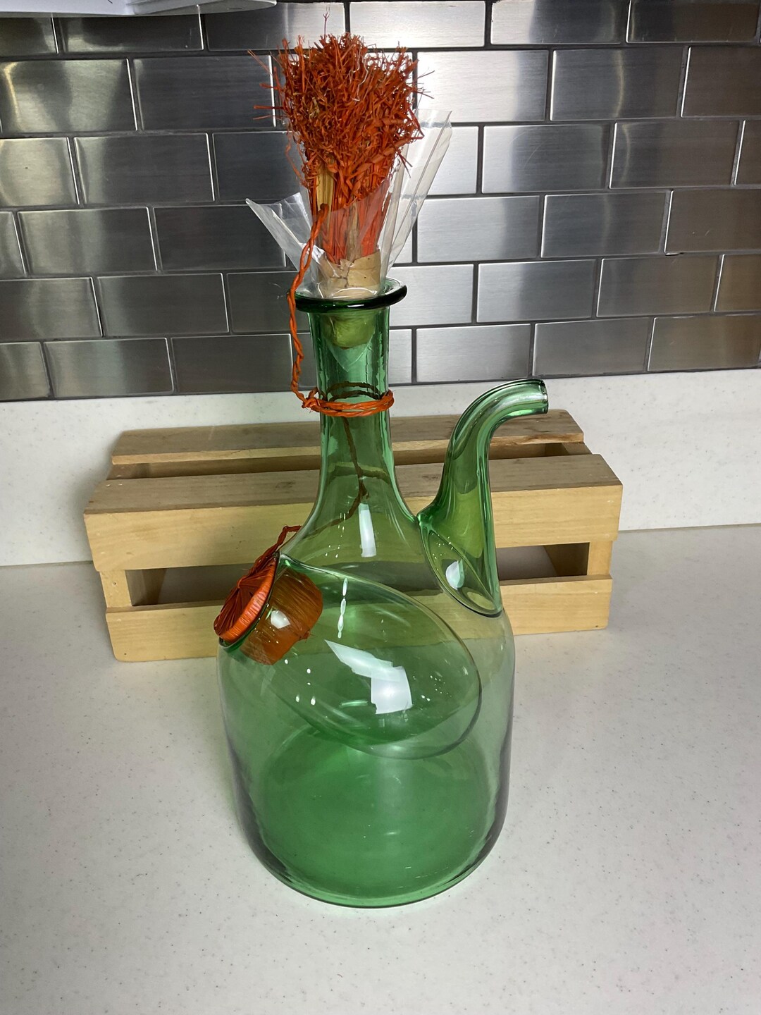 Green Glass Wine Decanter