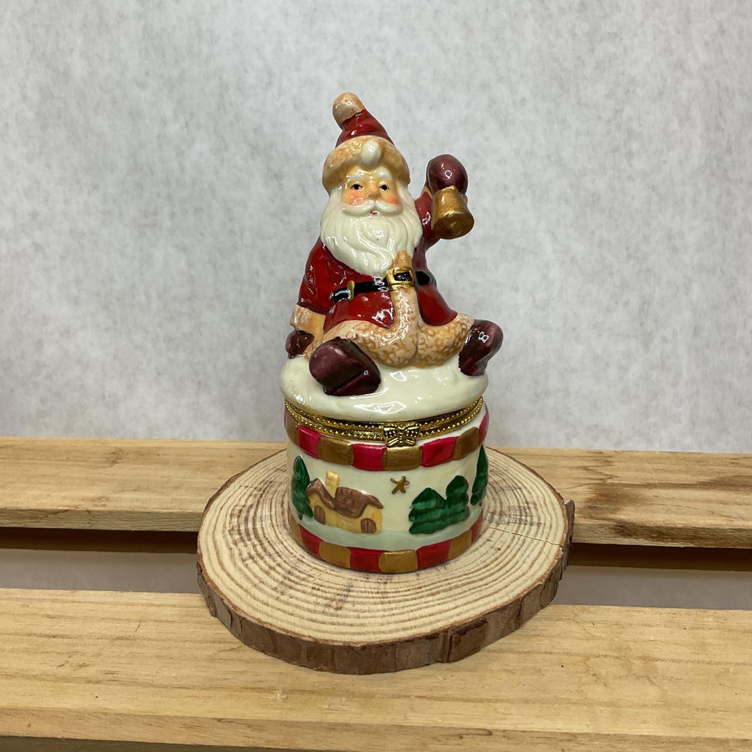 Bell Ringing Box Vintage Bell Ringing Santa Hinged Top Trinket Box - Etsy