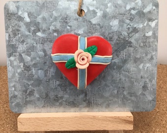 Magnet "Vintage Heart and Rose Magnet"