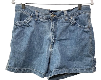 Vintage Y2K LA Blues Light Wash Denim Carpenter Shorts Jorts Women 14 Retro 90s