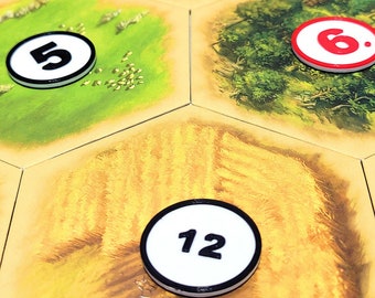 Jetons numériques circulaires colorés CATAN - 18 pièces