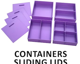 Récipient/boîte/organisateur avec couvercle, pour composants, jetons, marqueurs, pièces de monnaie, accessoires divers