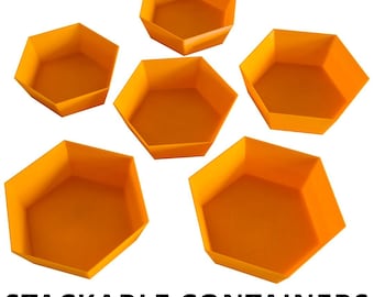 Stackable Containers for Tokens, Markers, Game Pieces – 6 pcs / 1 set