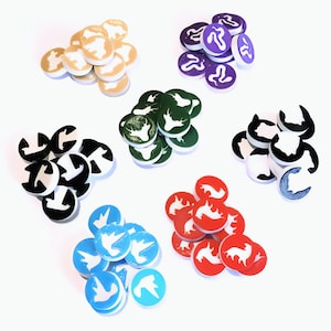 Ark Nova animal categories two-color token set of 60 pieces
