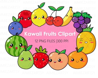 Png kawaii fruits - Etsy México Png kawaii fruits - Etsy México